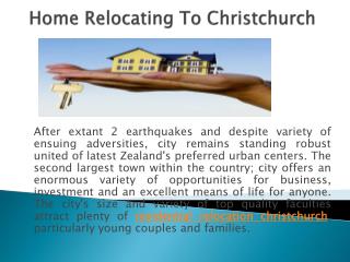 Home Relocating To Christchurch