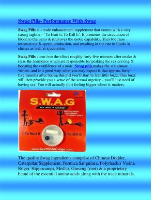 Swag Pills- Performance With Swag
