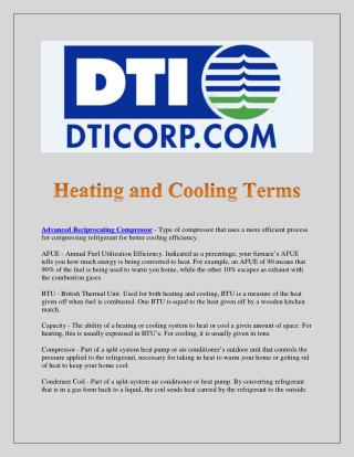 Heating and Cooling Terms