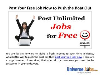 Post Your Free Job Now to Push the Boat Out