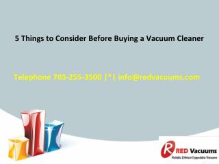 5 Things To Consider Before Buying A Vacuum Cleaner