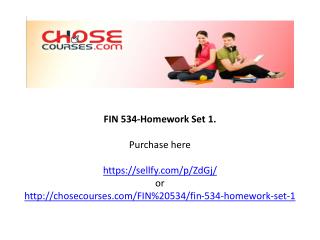 FIN 534-Homework Set 1.