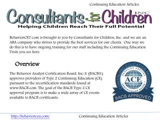 Continuing Education Articles
