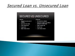 Unsecured and Secured Loans - What Are They?