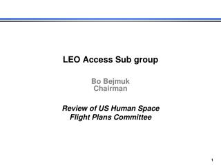 LEO Access Sub group Bo Bejmuk Chairman