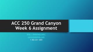 ACC 250 Grand Canyon Week 6 Assignment