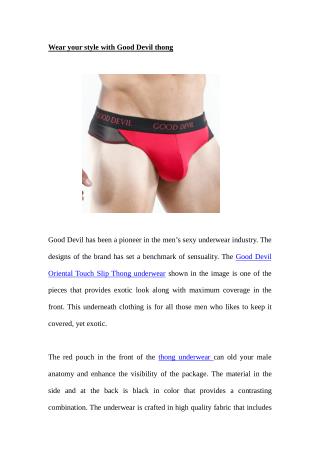 Wear your style with Good Devil thong