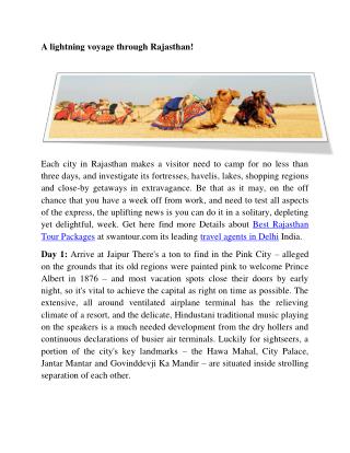 A lightning voyage through Rajasthan