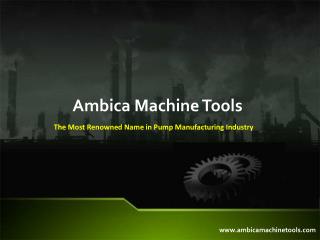 Ambica Machine Tools Offers Wide Range of Rotary Pumps