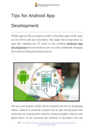 Tips for android app development