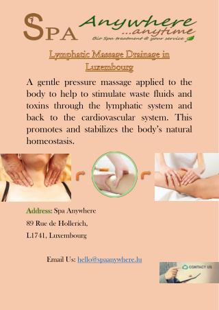Lymphatic Massage Drainage in Luxembourg