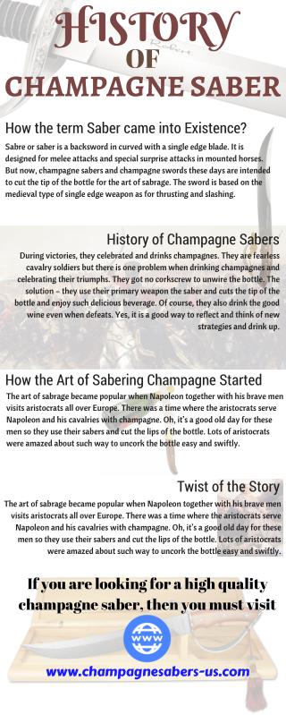 History of Champagne Sabering
