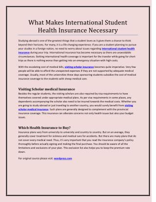 What Makes International Student Health Insurance Necessary