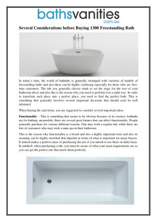 Several Considerations before Buying 1300 Freestanding Bath