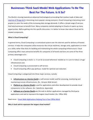 SaaS Web Application Development for Business