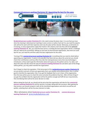 commercial pressure washing charleston sc