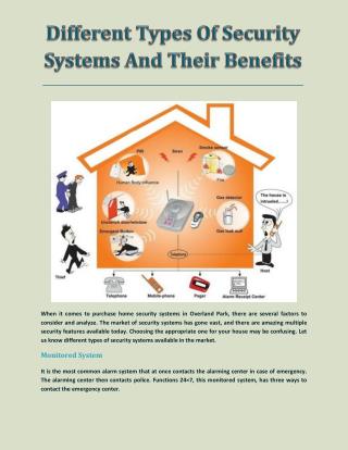 Different Components to a Security System