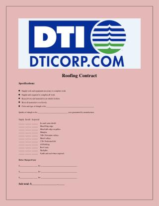 Sample Roofing Contract