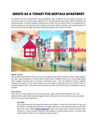 Right as a tenant for rentals apartment