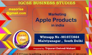 nishant sir's igcse business studies marketing mix apple products in india meso rise academy