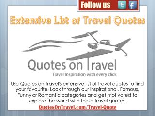 Extensive List of Travel Quotes - QuotesonTravel.com