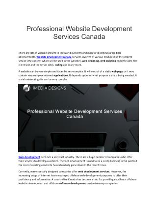 iMedia Designs - Professional Website Development Canada