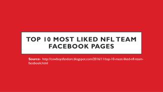 Top 10 Most Liked NFL Team Facebook Pages