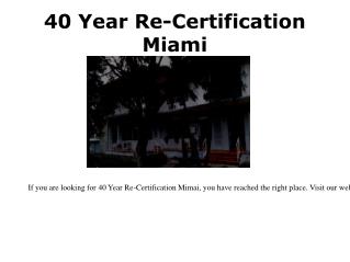 Property Condition Assessment Miami