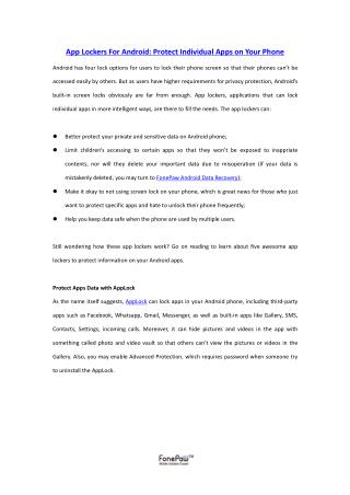 App Lockers For Android Protect Individual Apps on Your Phone.pdf