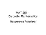 MAT 251 Discrete Mathematics