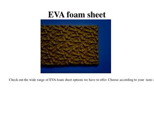 EVA foam manufacturer