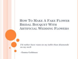 How To Make A Fake Flower Bridal Bouquet With Artificial Wedding Flowers
