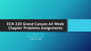 ECN 220 Grand Canyon All Week Chapter Problems Assignments