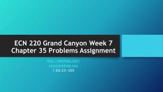 ECN 220 Grand Canyon Week 7 Chapter 35 Problems Assignment