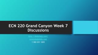 ECN 220 Grand Canyon Week 7 Discussions