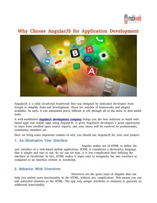 Why Choose AngularJS for Application Development