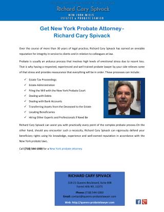 Get New York Probate Attorney - Richard Cary Spivack