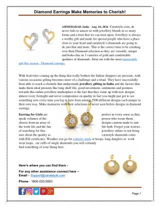 Most Memorable Gift this Season - Diamond Earrings