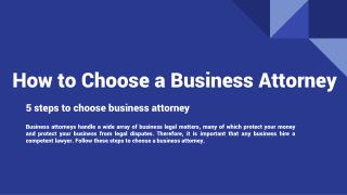 How to Choose a Business Attorney