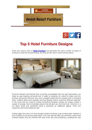 Top 5 Hotel Furniture Designs