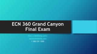ECN 360 Grand Canyon Final Exam
