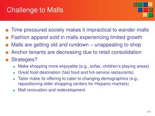 Challenge to Malls