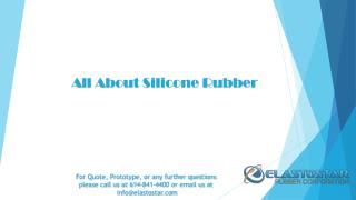 Various Type of Silicone Rubber By Elastostar