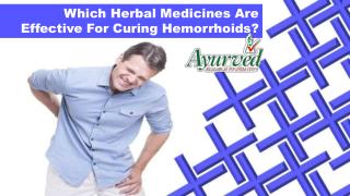 Which Herbal Medicines Are Effective For Curing Hemorrhoids?