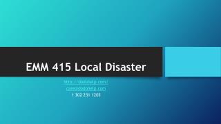 EMM 415 Local Disaster