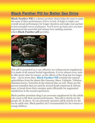 Black Panther Pill for Better Sex Drive