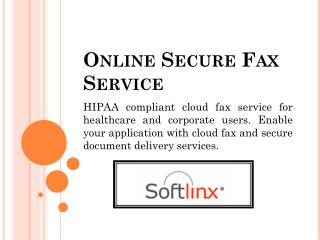 Secure cloud Fax Service| HIPAA compliant Fax Service