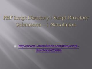 PHP Script Directory / Script Directory Submission – i-Netsolution