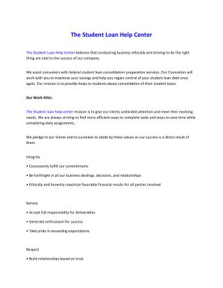 The Student Loan Help Center