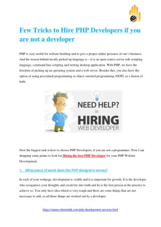 PHP Application Development | PHP Development Services - SRTITSL
